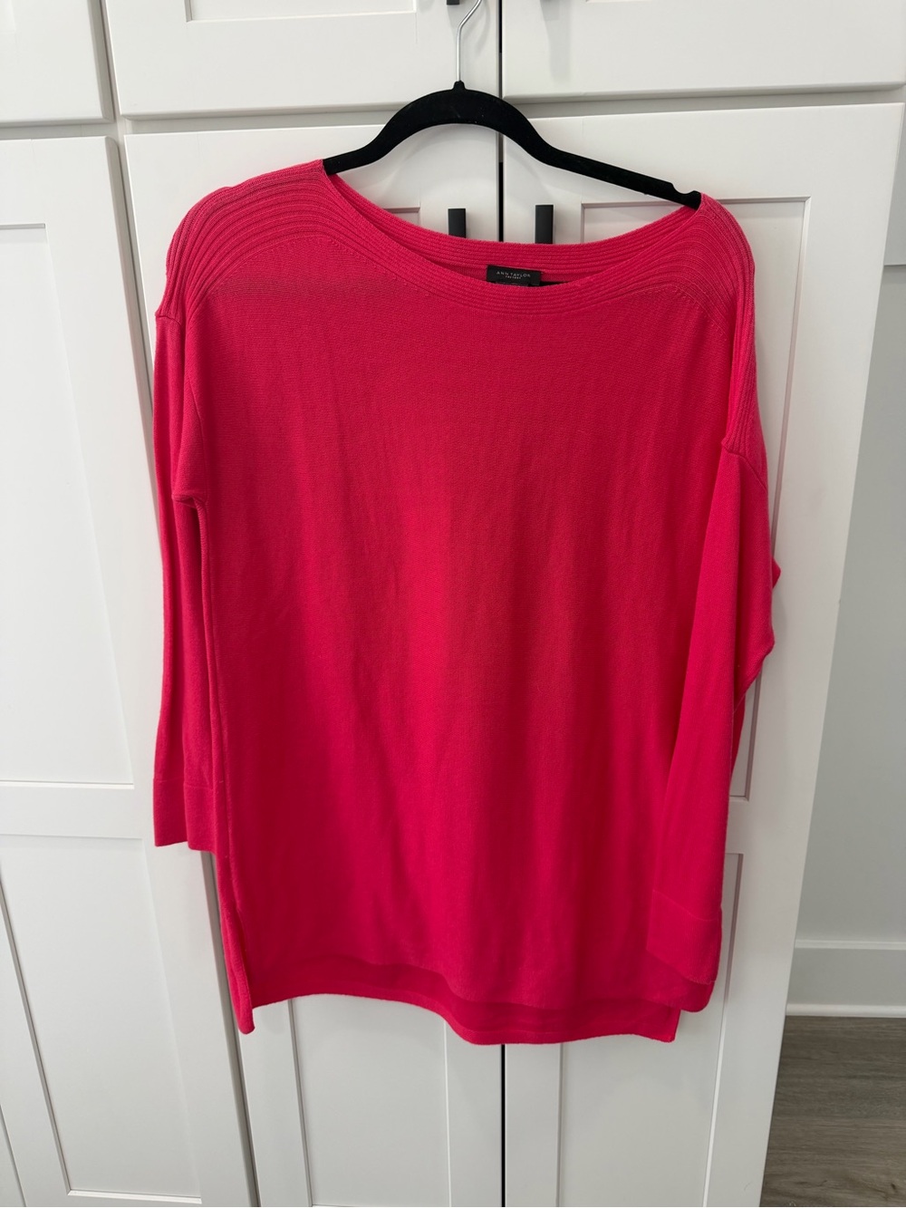 Ann Taylor Bright Pink Boatneck Knit Top